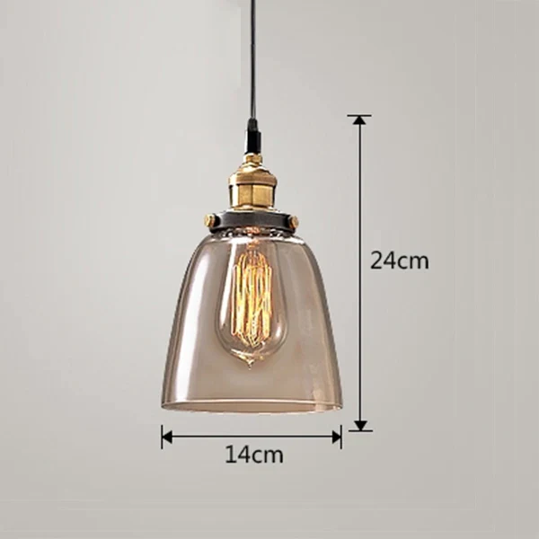 Suspension Vintage en Verre Ambré - Luminaire Steampunk Edison - Image 10