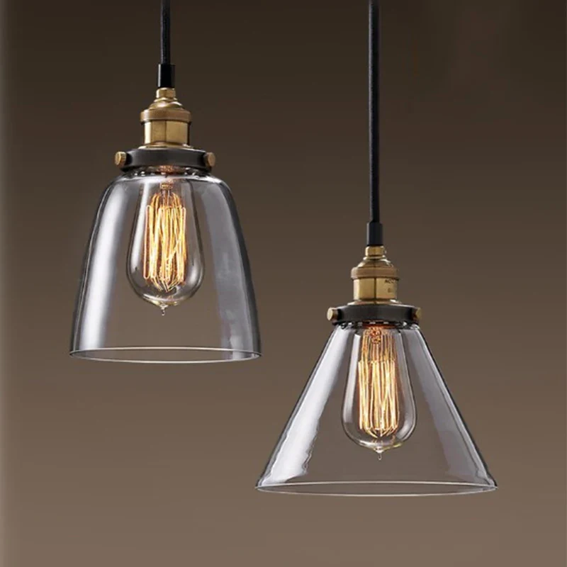 Suspension Vintage en Verre Ambré - Luminaire Steampunk Edison - Image 3