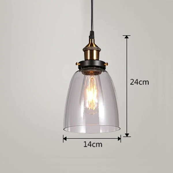 Suspension Vintage en Verre Ambré - Luminaire Steampunk Edison - Image 6