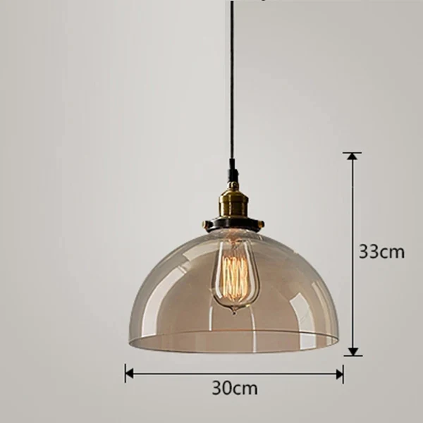 Suspension Vintage en Verre Ambré - Luminaire Steampunk Edison - Image 9