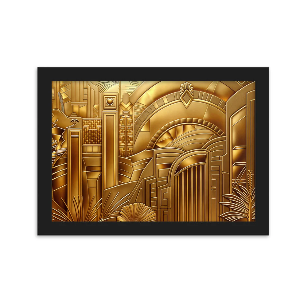 Tableau Art Déco Design : Un Voyage Doré dans l'Abstraction - Image 6