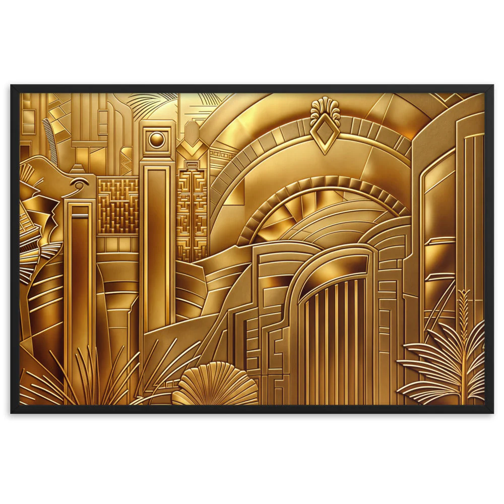 Tableau Art Déco Design : Un Voyage Doré dans l'Abstraction - Image 9