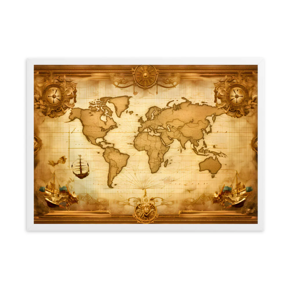 Tableau Carte du Monde Ancienne - Image 12