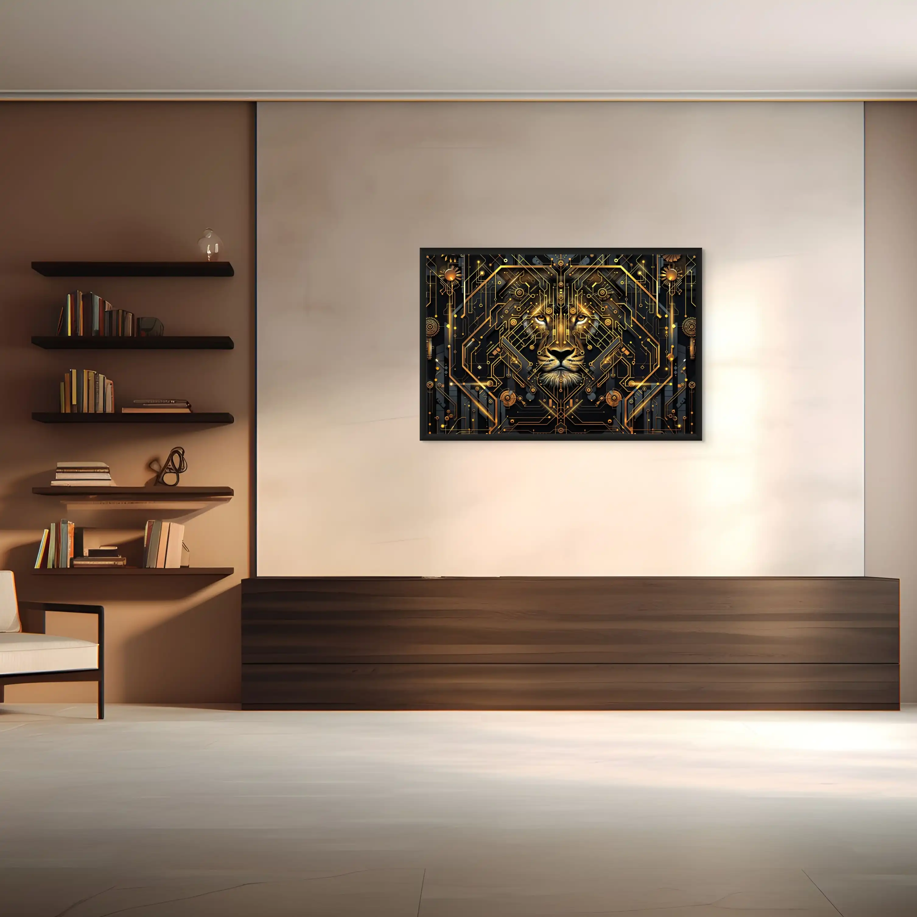 Tableau Lion Géométrique — Art Déco - Image 3