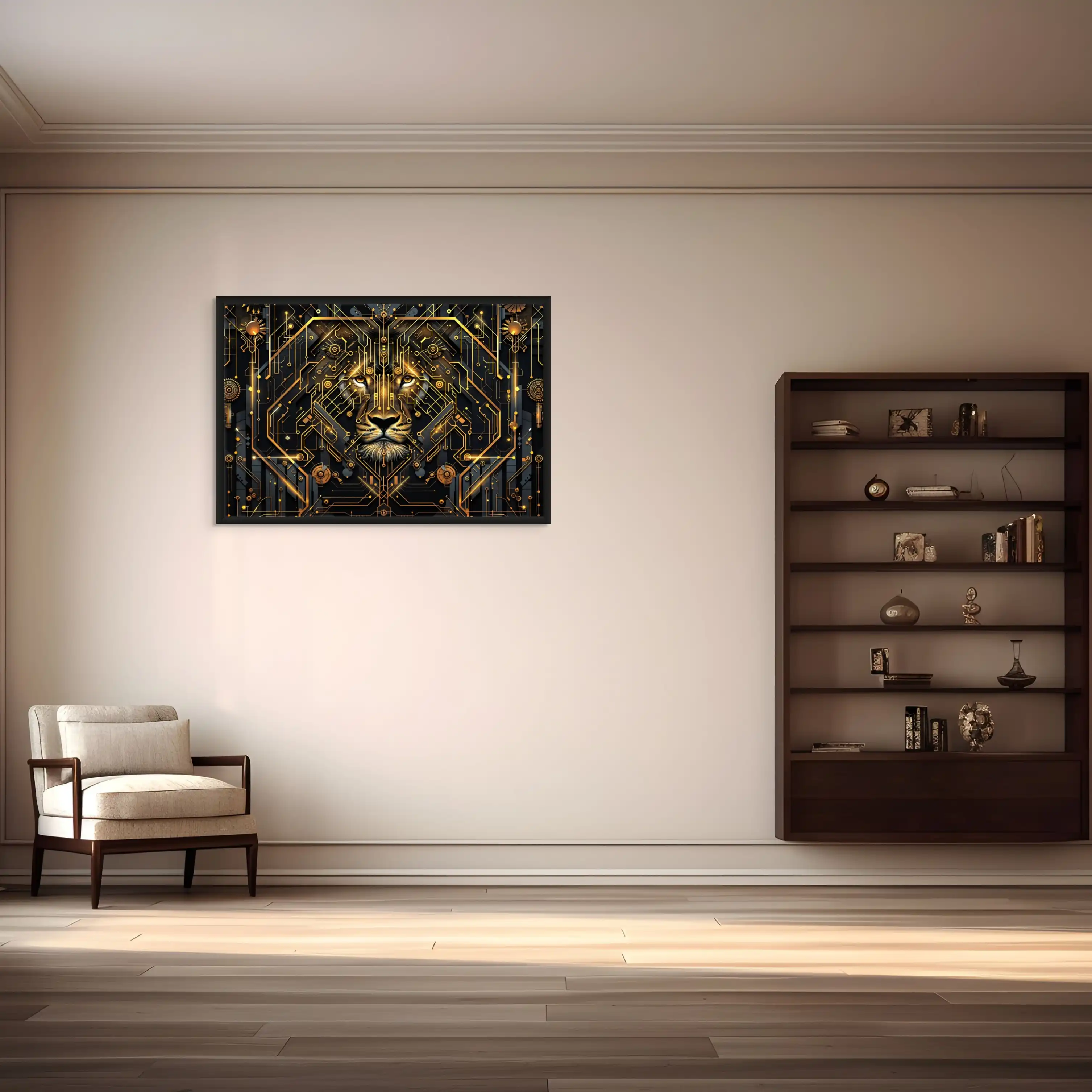 Tableau Lion Géométrique — Art Déco - Image 4