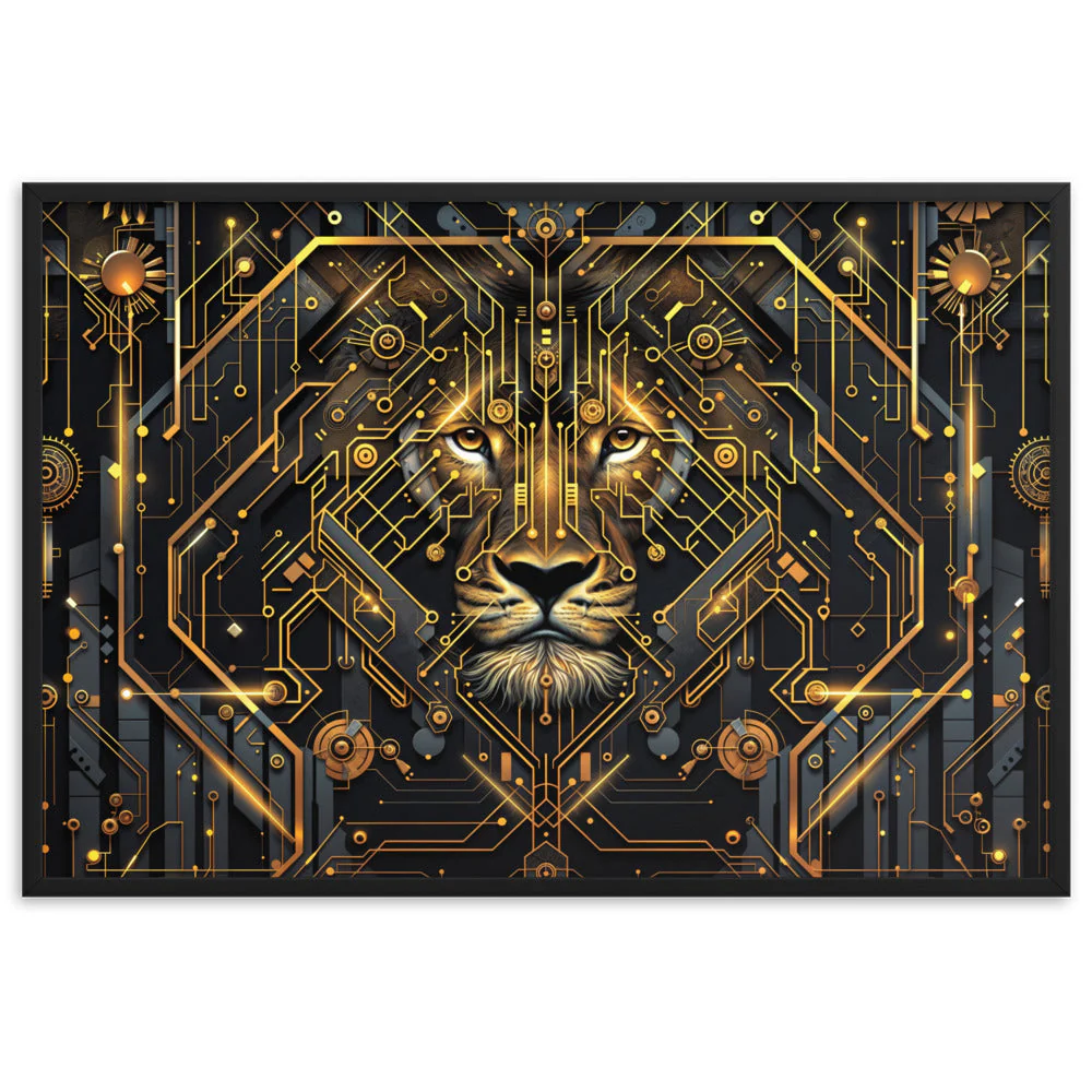 Tableau Lion Géométrique — Art Déco - Image 9