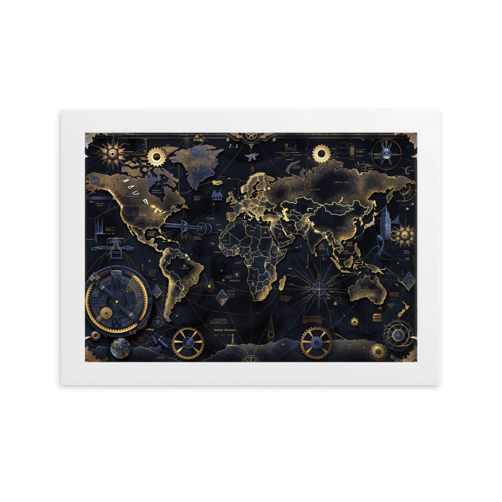 Tableau Map Monde — Steampunk Style - Image 10