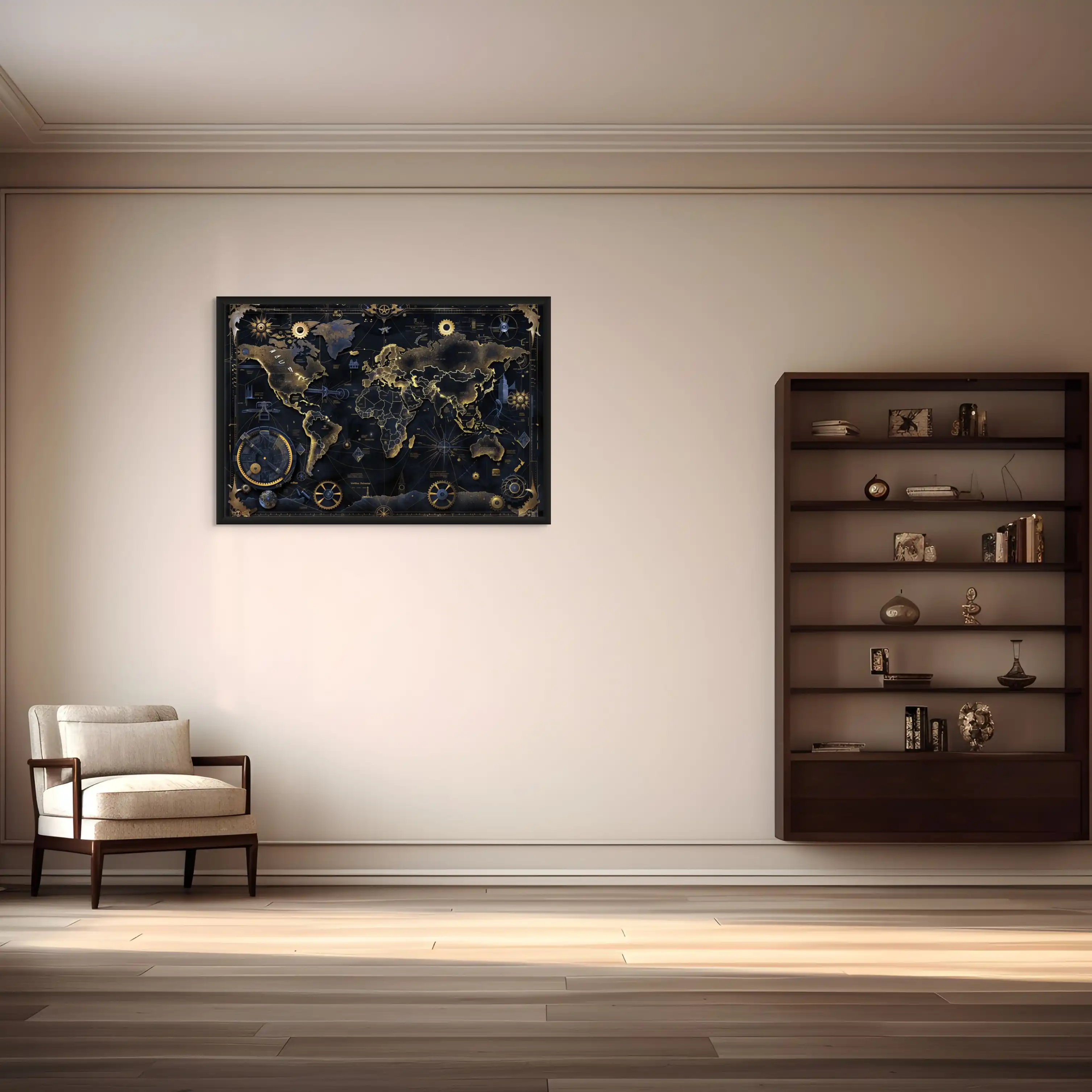 Tableau Map Monde — Steampunk Style - Image 2