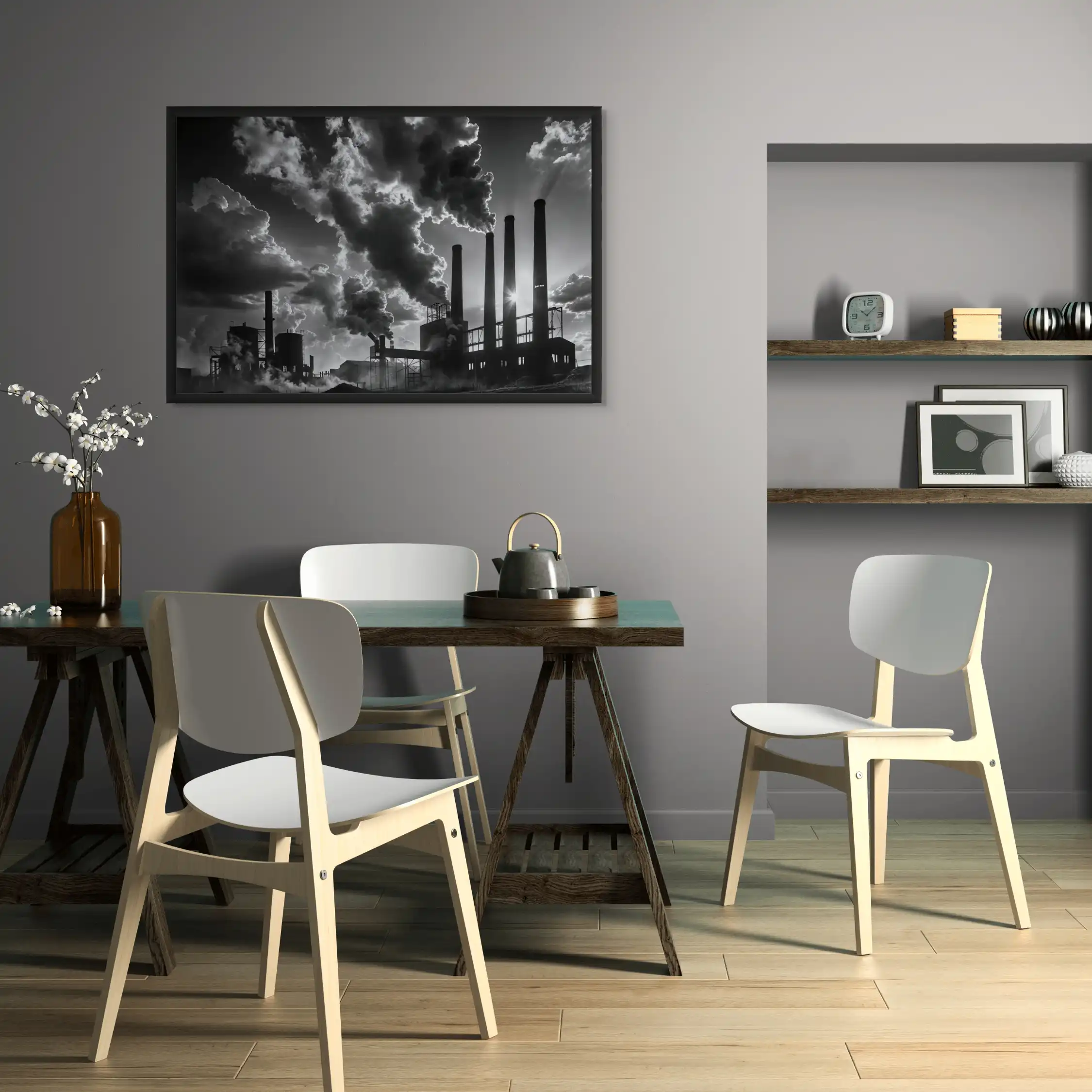 Tableau Noir et Blanc Industriel - Image 2
