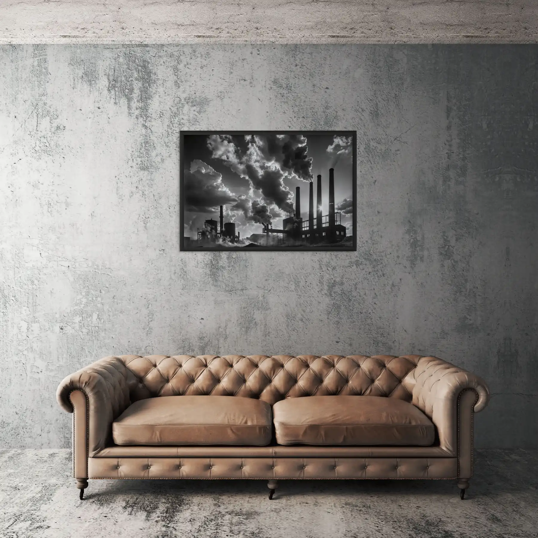 Tableau Noir et Blanc Industriel - Image 3