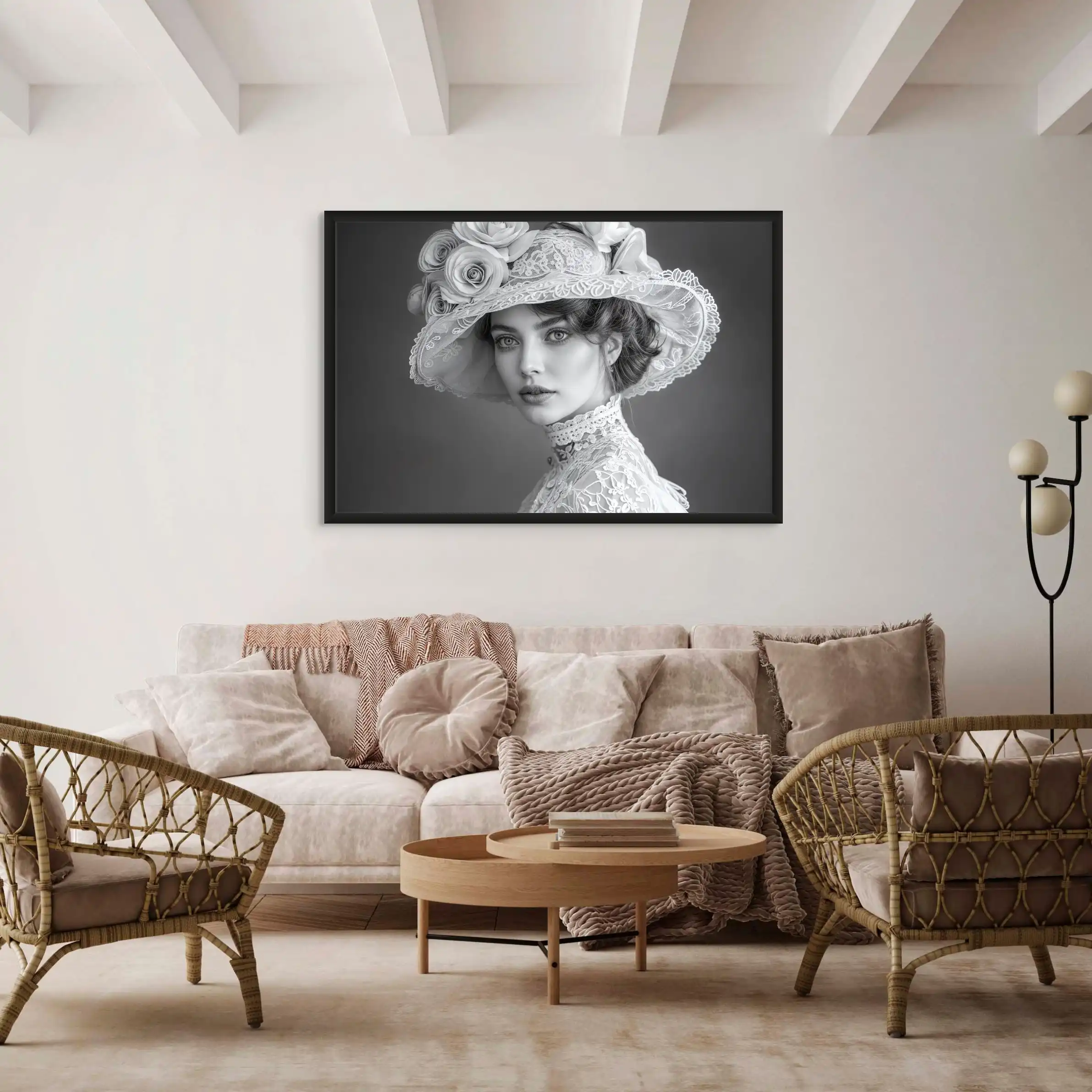 Tableau Noir et Blanc Vintage — Charme Victorien - Image 4
