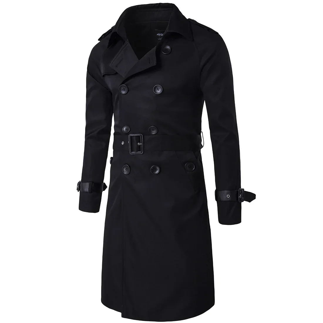 Black Trench Coat — Vintage - Image 6