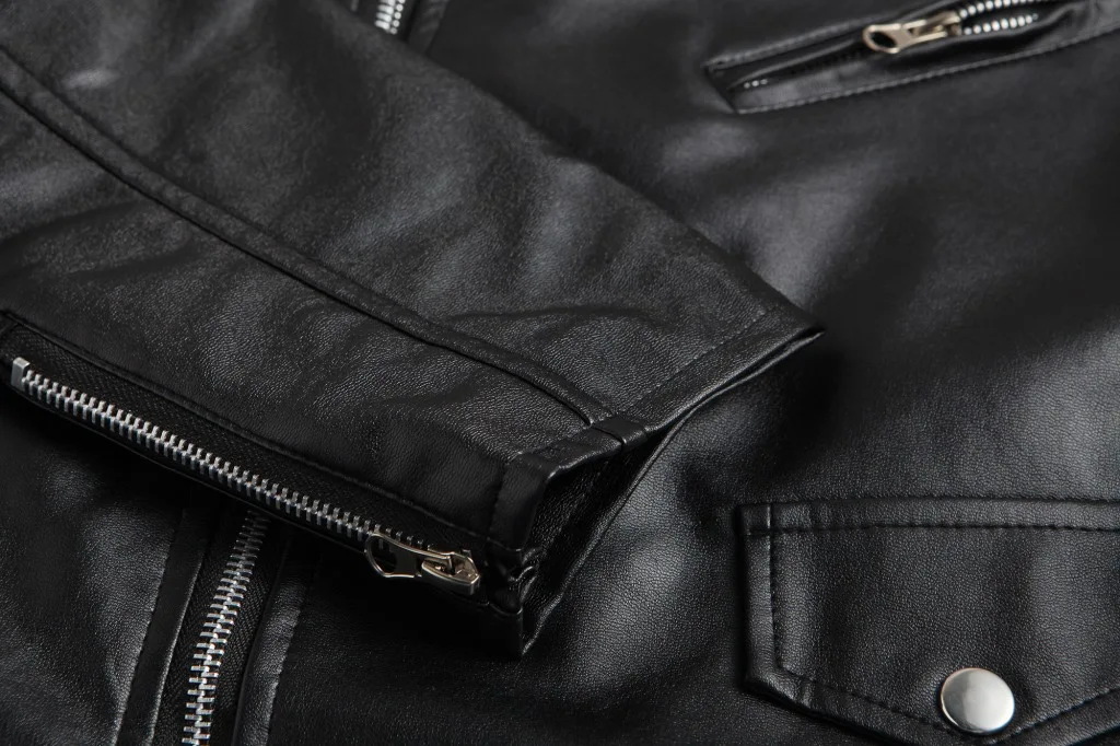 Veste de moto punk en cuir PU pour homme — Slim Fit - Image 13