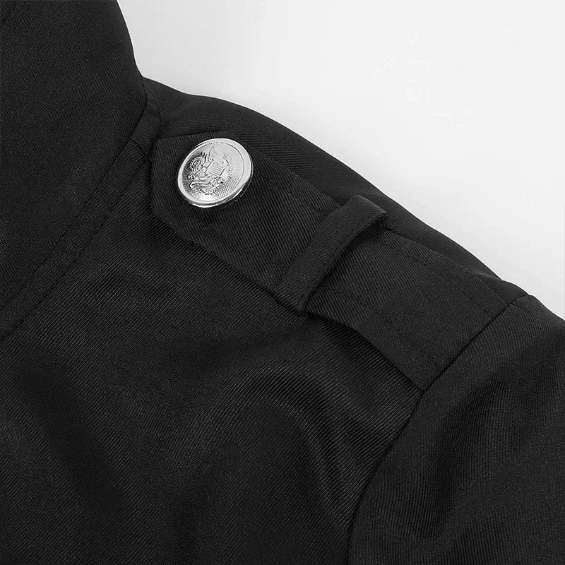 Veste Gothique Femme Zippée — Col Militaire & Boutons Héraldiques - Image 10