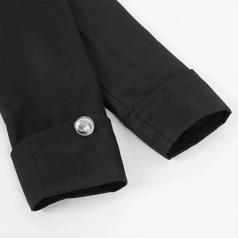 Veste Gothique Femme Zippée — Col Militaire & Boutons Héraldiques - Image 14