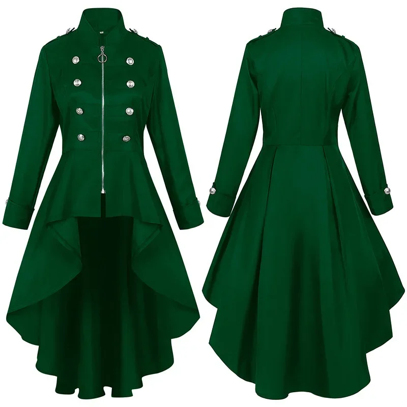 Veste Gothique Femme Zippée — Col Militaire & Boutons Héraldiques - Image 3
