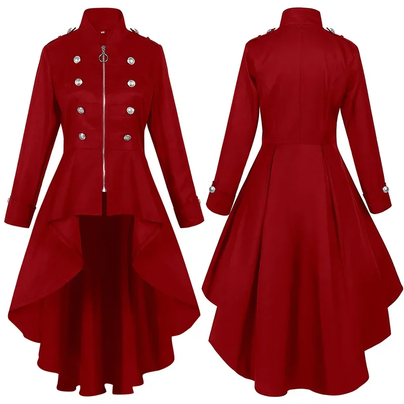 Veste Gothique Femme Zippée — Col Militaire & Boutons Héraldiques - Image 4