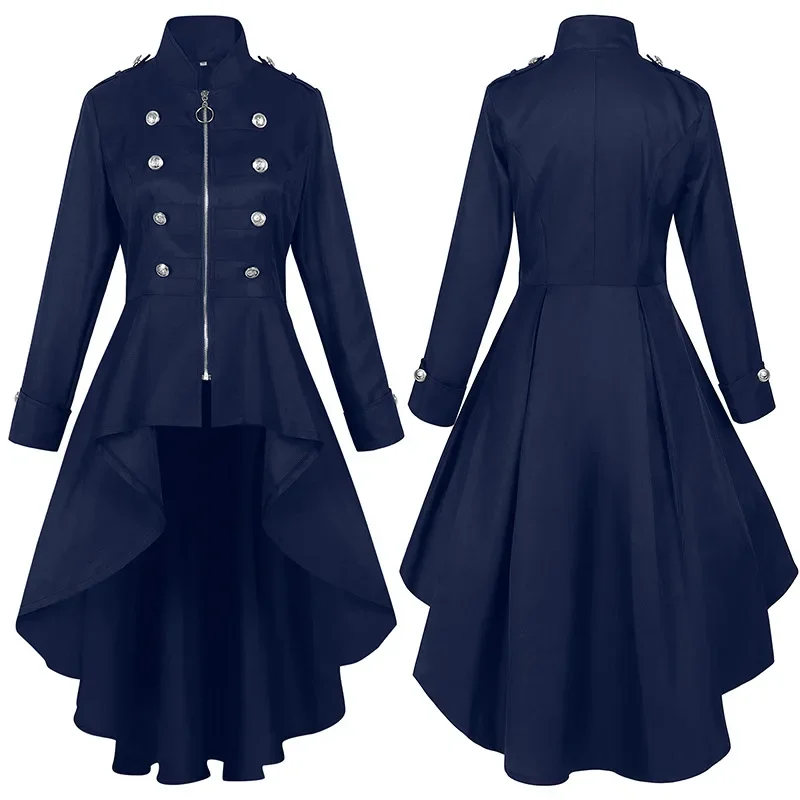 Veste Gothique Femme Zippée — Col Militaire & Boutons Héraldiques - Image 5