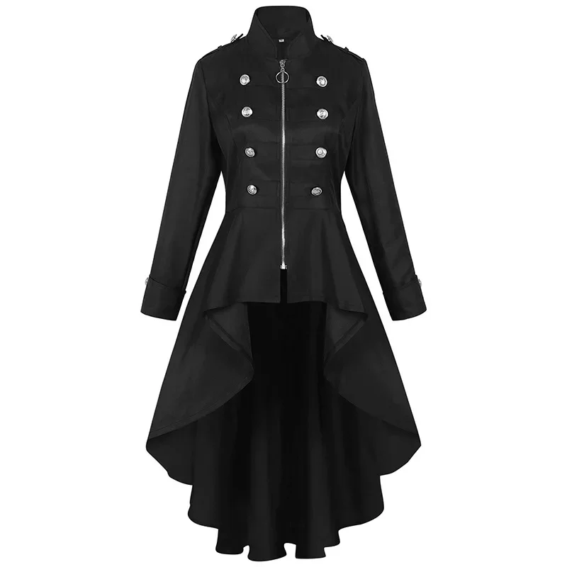 Veste Gothique Femme Zippée — Col Militaire & Boutons Héraldiques - Image 7