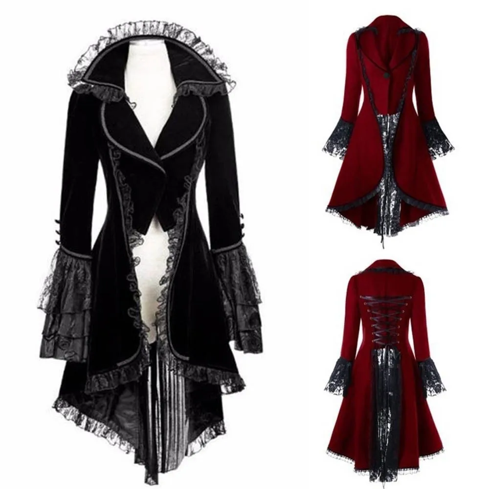 Veste Gothique Laçage Femme — Dentelle Patchwork & Dos Corseté - Image 4