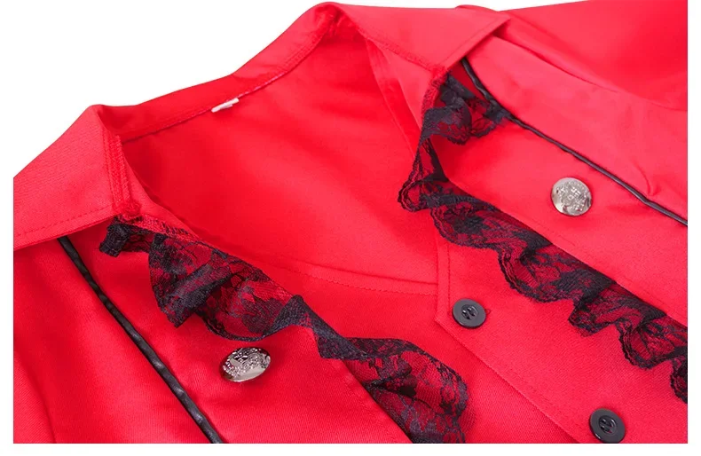 Veste Gothique Victorienne Femme - Manteau en Dentelle Noir ou Rouge - Image 12