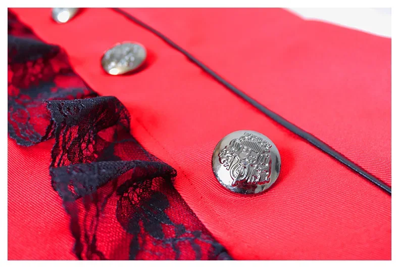 Veste Gothique Victorienne Femme - Manteau en Dentelle Noir ou Rouge - Image 14