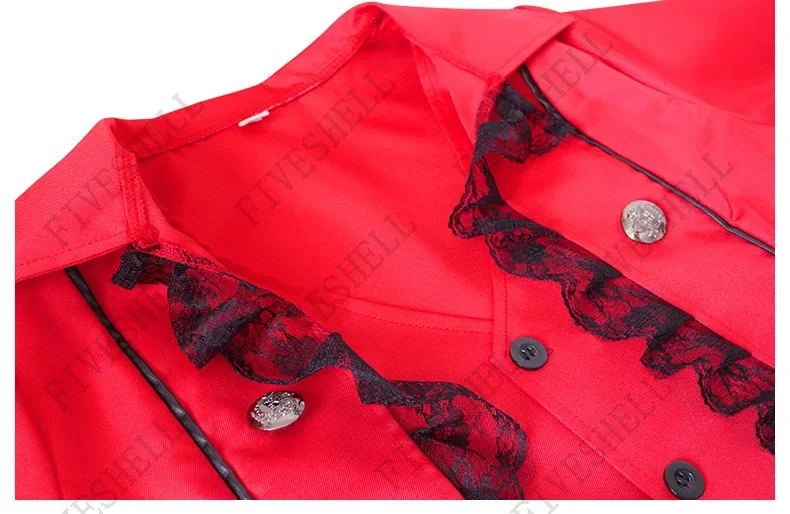 Veste Gothique Victorienne Femme - Manteau en Dentelle Noir ou Rouge - Image 6